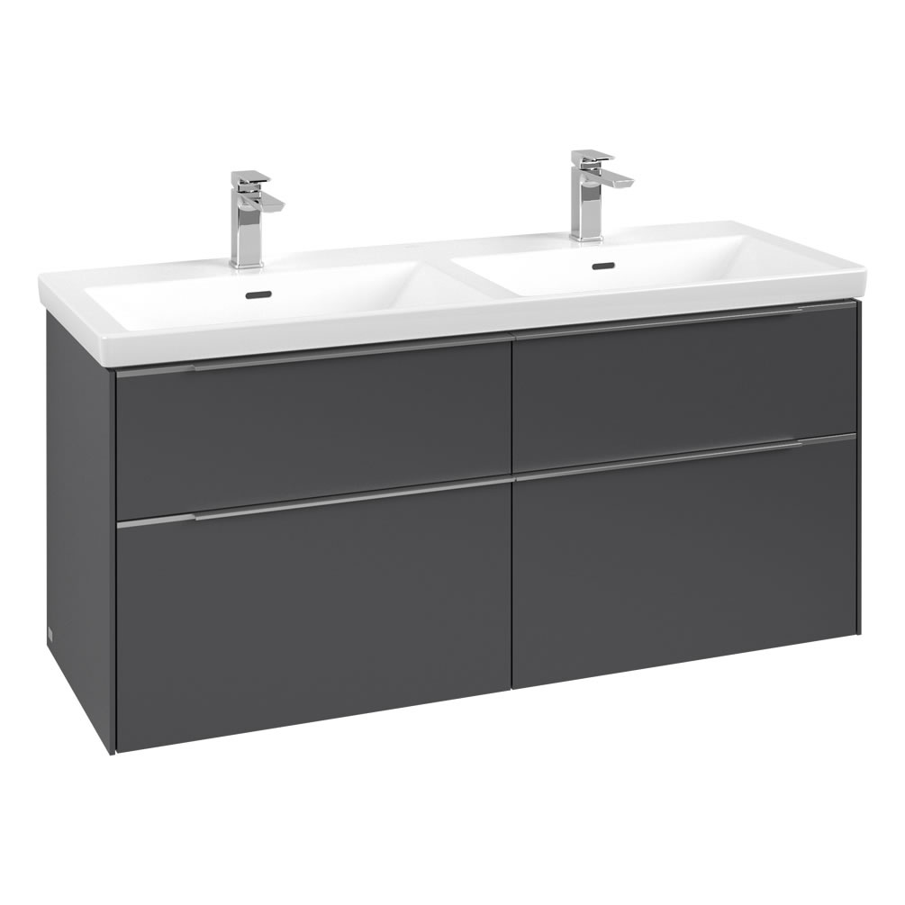 Cutout image of Villeroy & Boch Subway 3.0 Graphite 1300mm Wall-Hung Basin Vanity Unit